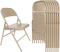 VECELO All-Steel Folding Chair Set of 8, Heavy Duty Metal Foldable Chairs, Double Hinged, Stackable Commercial Seating for Indoor Outdoor Events, Wedding, Party, Patio, Office