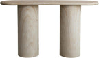 Creative Co-Op Lightweight Eco Stone Rectangle Indoor/Outdoor Table with Travertine Finish, Buff Color