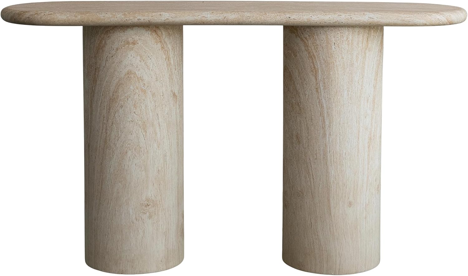 Creative Co-Op Lightweight Eco Stone Rectangle Indoor/Outdoor Table with Travertine Finish, Buff Color