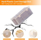 Trading Card Storage Box with 6 Dividers,Toploads Storage Box Plastic Baseball Card Storage Box for 500+ Sports Cards 100+ Top Loads for MTG Magic TCG Yugioh Playing Card Case Holder (2 Pack)