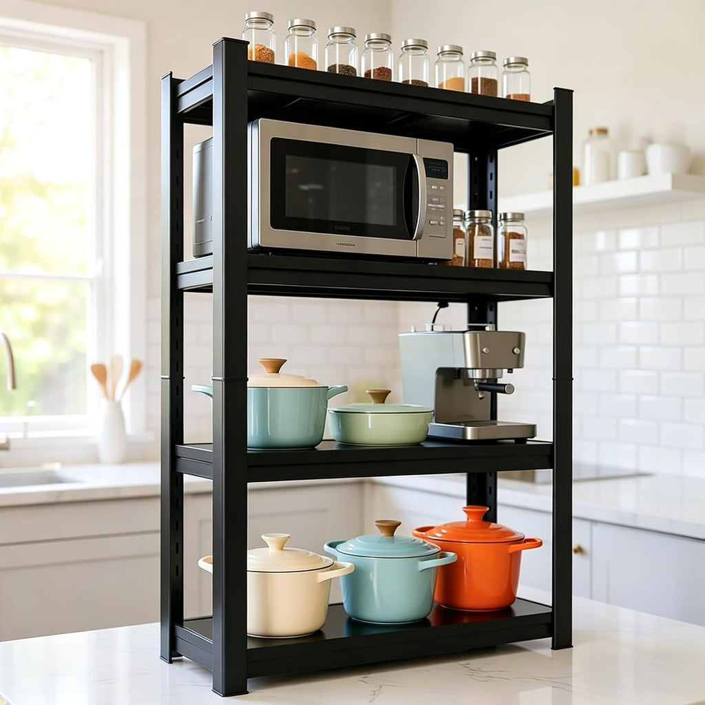 Kitchen Shelf Organizer & Pantry Shelving, 5-Tier Adjustable Metal Bakers Rack, Heavy Duty Storage Unit for Home Organization, Microwave Stand, Utility Rack for Closet (5-31"W X 12"D X 59"H)