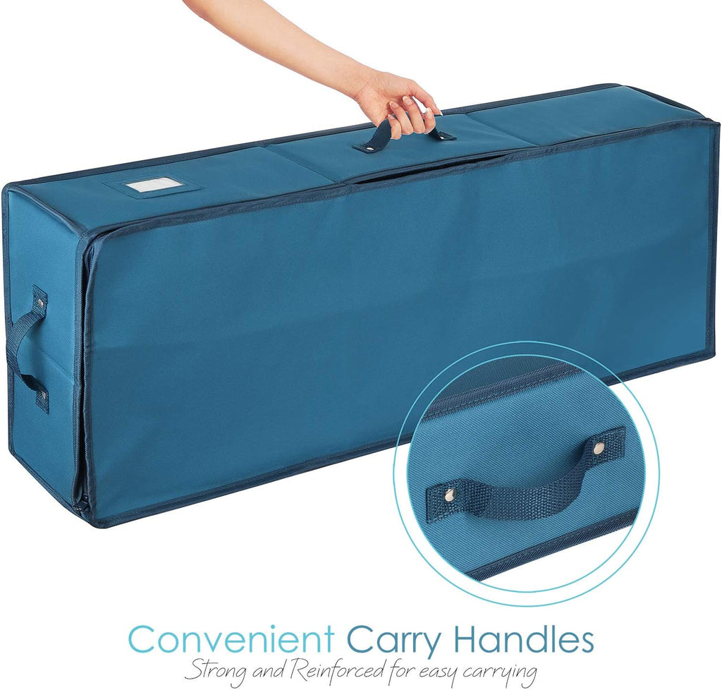 Hearth & Harbor Wrapping Paper Storage Container - Christmas Storage Bag with Interior Pockets - Gift Wrapping Organizer Storage Fits Up to 22 Rolls of 40" - Tear Proof Wrapping Paper Organizer