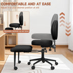 Criss Cross Office Chair with Wheels, Cross Legged Office Chair, Adjustable Height Kneeling Chair for Meditation Yoga Home Office with Backrest, 360° Rotating Footrest (Black)