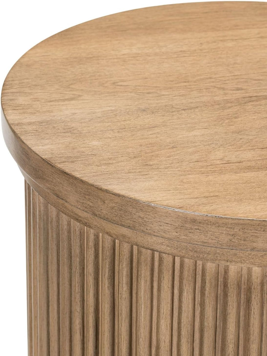 Liberty Furniture Haven Hills Round Chairside Table for Living Room Traditional - Camel Beige Birch Wood