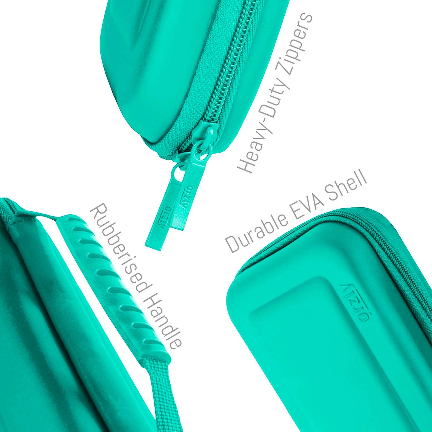 Orzly Turquoise Carry Case for Switch Lite - Portable Travel Case with Game Storage & Accessories - Gift Box Edition