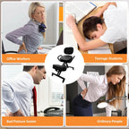 Ergonomic Kneeling Chair with Back Support, Adjustable Height Posture Chair for Home Office, Promotes Healthy Sitting and Better Posture, Prevents Cross-Legged Sitting, Black