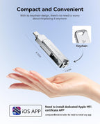 MFi Certified 256GB Flash Drive for iPhone Photo Stick Thumb Drive, USB Memory Stick iPhone Flash Drive for Photos Videos, High Speed Jump Drive External Storage for iPhone/iPad/Android/PC (Silver)