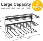Power Tool Organizer for Tool Storage,Drill Holer Wall Mount,Storage Rack for Garage Organization, Wall Organizer with Shelf,Heavy Duty for Lifetime Use(2 Pack Black)