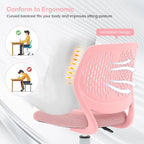 Giantex Kids Desk Chair, Adjustable Children Study Chair, Swivel Armless Mesh Task Office Chair, Computer Desk Chair with Adjustable Height & Lumbar Support, Pink