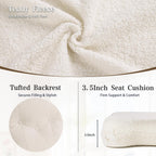 ANMINY 5pcs Glider Rocker Replacement Cushions Set with Ottoman Cover, 3.5Inch Thickened Fleece Glider Rocking Chair Cushions with 29.5Inch Tufted Backrest & Side Pockets for Indoor Nursery, Beige