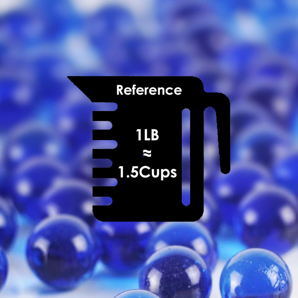 CYS EXCEL Cobalt Blue Glass Marble Gemstone Vase Filler (1 LB) | Multiple Color Choices Aquarium Marble Beads | Decorative Mosaic Gem Pebbles (Approx. 80-93 PCS)