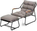 DWVO Chaise Lounge Chair Outdoor with Removable Cushions, Outdoor Patio Lounge Chair with Footrest, Breathable Outdoor Chaise for Pool Garden Backyard Deck, Gray