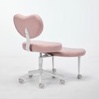 Meditation Chair Plus, Cross Legged Chair with Wheels, ADHD Chair, Criss Cross Desk Chair with Lumbar Support and Adjustable Stool, Flexible Design for Fidgety Sitters, Pink