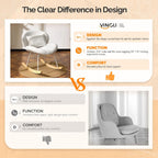 VINGLI 25.6" Extra Wide Criss Cross Nursery Rocking Chair,Cute Curved 115° Reclining Armless Glider,Teddy Small Rocker w/Pillow & Solid Wood for Indoor,Bedroom, Living Room,Teddy Fleece,White