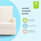 Davinci Lucas Pillowback Swivel Recliner in Cozy Cream Boucle, Greenguard Gold & CertiPUR-US Certified