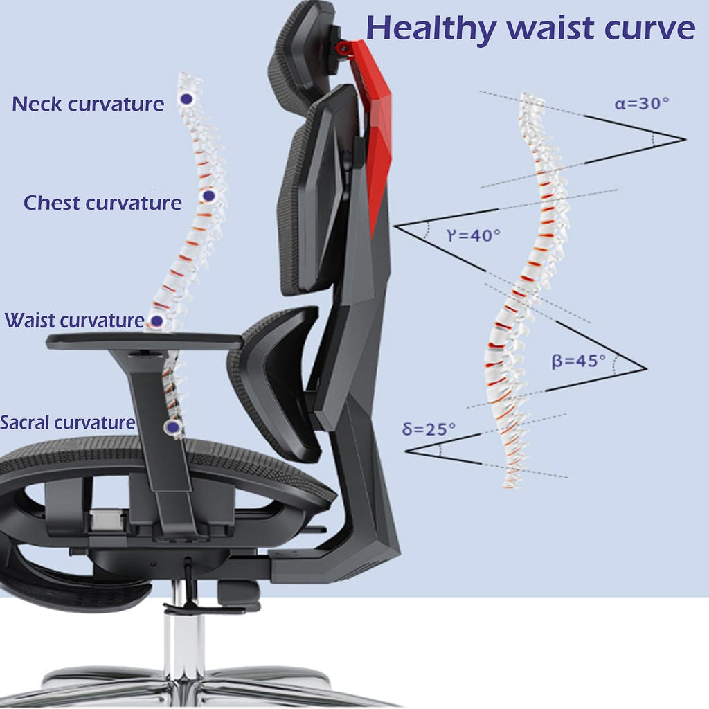Gaming Chair,Office Desk Chair,Video Gaming Chairs for Home Office | Ergonomic,with High Back Mesh and Adjustable Lumbar,with Footrest,load-bearing capacity of 400 lbs,3D Rotating Headrest