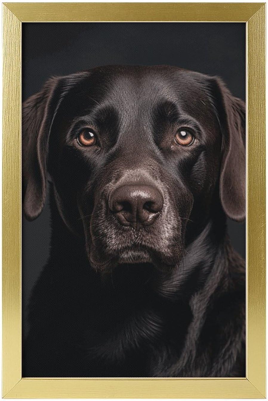 TecLikcL Personalized Modern Prints for Home Decorations, Canvas Black Lab Dog Art Pictures for Hanging Wall, Decor Frame Painting Golden for Living Room, Bedroom, Bathroom 08x12inch(20x30cm)
