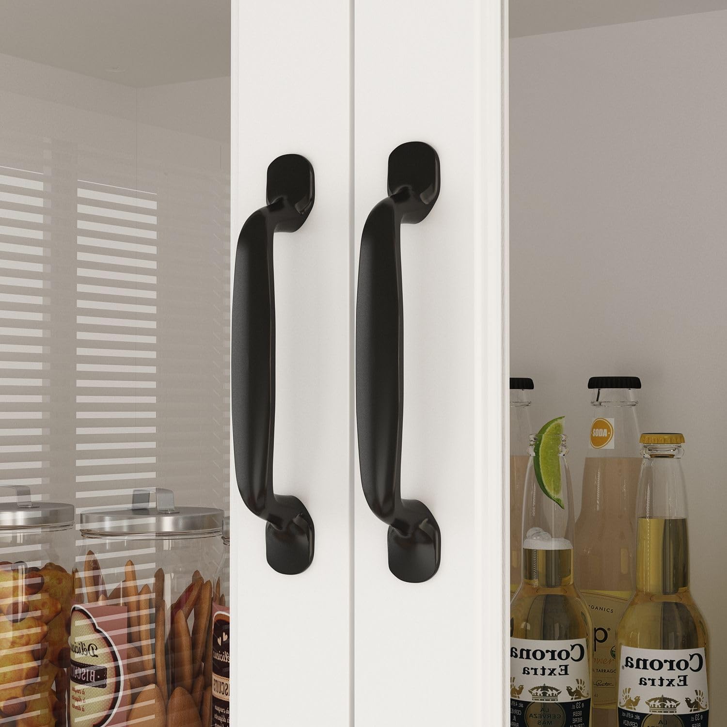 MOUMON Kitchen Pantry Storage Cabinet with Glass Doors, Pantry Organization and Kitchen Storage, Adjustable Shelves and Doors White 31.5”W x 15.7”D x 78.7”H