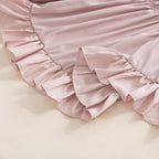 vctops Wrap Around Bed Skirt with 15 Inch Drop, Adjustable Elastic Dust Ruffled Bedding Skirt Fade Resistant Bedskirt, Easy to Install (Dusty Pink, Queen)
