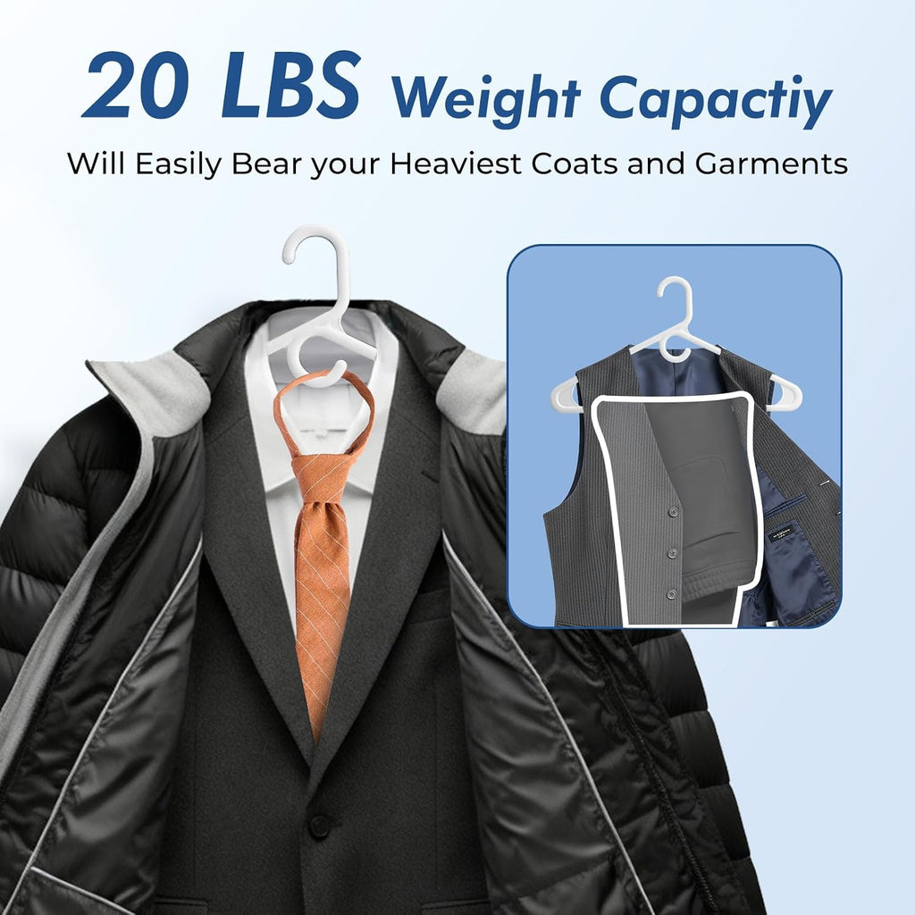 HOUSE DAY Heavy Duty Plastic Hangers 76 Pack - Ultra Thick White Clothes Hangers - Sturdy Hanger for Coat, Jackets, Jeans & Suit Hanger for Closet - Dorm Apartment Essentials