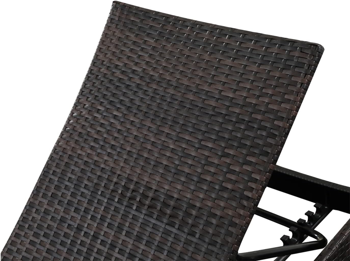 Set of Foldable Long Reclining Patio Seating Chairs, 2 Folding Chairs Patio Chaise Lounge, Outdoor Wicker Lounge Chaise, Rattan Chaise Lounge Lawn Sunbathing Recliner Beach Pool Backrest Recliners