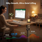 Electric Height Adjustable Standing Desk 48 x 24 Inch, Sit Stand Up Computer Office Desk with Splice Board, White Frame and Maple Top