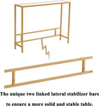 MAJARO Small Modern Console Table for Entryway, Tempered Glass with Metal Frame Sofa Table for Living Room, Hallway, Office (Single-Layer, Gold)