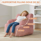 Bean Bag Chairs for Kids with Armrests, Comfy Kids Bean Bag Chair, Stuffed Toddler Bean Bag Sofa for Boys and Girls, Small Bean Bags for with Pocket, Floor Chair for Gaming, Reading & Relaxing, Pink