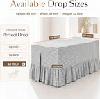 Tudomro Green Dorm Bed Skirt Twin XL 32 Inch Drop, Gingham Check with Ruffled Hem, Split Corners Microfiber Bed Skirts Soft Fabric Bedskirt for Dorm Bedrooms Easy to Install Clean
