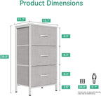 AODK Small Dresser for Bedroom Nightstand with 3 Storage Drawers,Light Grey | Chest of Drawers End Table for Living Room, Closet Dresser with 3 Storage Drawers Organizer Clothes