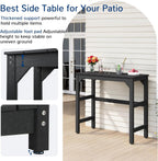 Outdoor Bar Table, 42" Weatherproof Patio Bar Height Counter Table, HIPS Material, Waterproof, for Outside, Garden, Backyard, Balcony, Poolside, Black