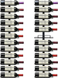 Wall Mount Wine Rack – 24 Bottles – Black Metal Wine Bottle Holder for Wall, Wine Rack Display for Home Bar, Kitchen