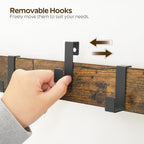 YATINEY Hall Tree, Coat Rack with Shoe Bench, Entryway Bench with Shoe Storage, Multifunctional Entryway Storage Organizer, Metal Frame and 8 Movable Hooks, for Hallway, Rustic Brown MT01BR