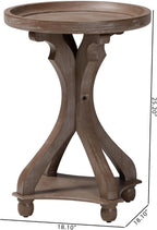 Baxton Studio Westlyn French Country Antique Brown Wood End Table