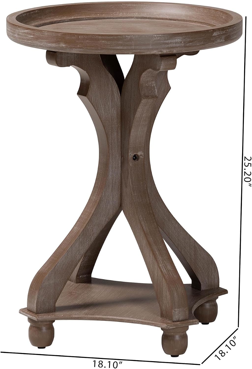 Baxton Studio Westlyn French Country Antique Brown Wood End Table