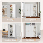 Metal Pantry Cabinet, Kitchen Pantry Storage Cabinets with 2 Door and Adjustable Shelves, Freestanding Cupboard for Kitchen, Dining Room