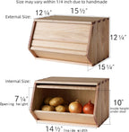 Stackable Solid Wood Storage Chests,Bins with Lids,Modular Wooden Multi-use Box,Closet Storage Organizers,Hall Entryway Cabinet,Drawers,Potato,Onion,Bread,Classify by Items,15.5”W(1 Pack)