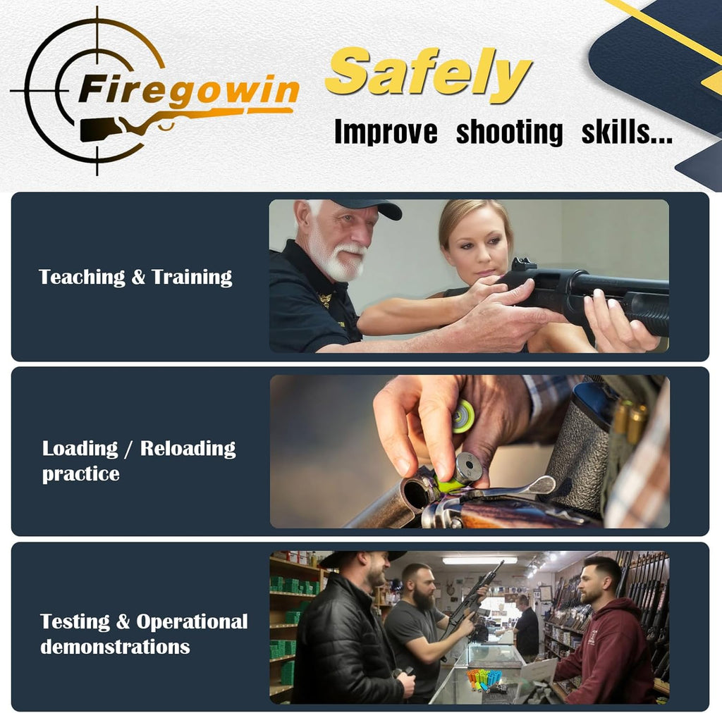 Pro Dummy Rounds Snap Caps-Reusable 9mm&12GA&50&45&380ACP Training Rounds for Safe Dry Fire Practice, Durable with Secure Primer Design, Multiple Color Options