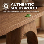 31.5" Compact Console Table with Sculptural Pedestal, 9.8" Narrow Solid Wood Entryway Table for Small Spaces, Modern Minimalist Accent Piece for Hallway, Foyer, Corner & Behind Sofa, Walnut