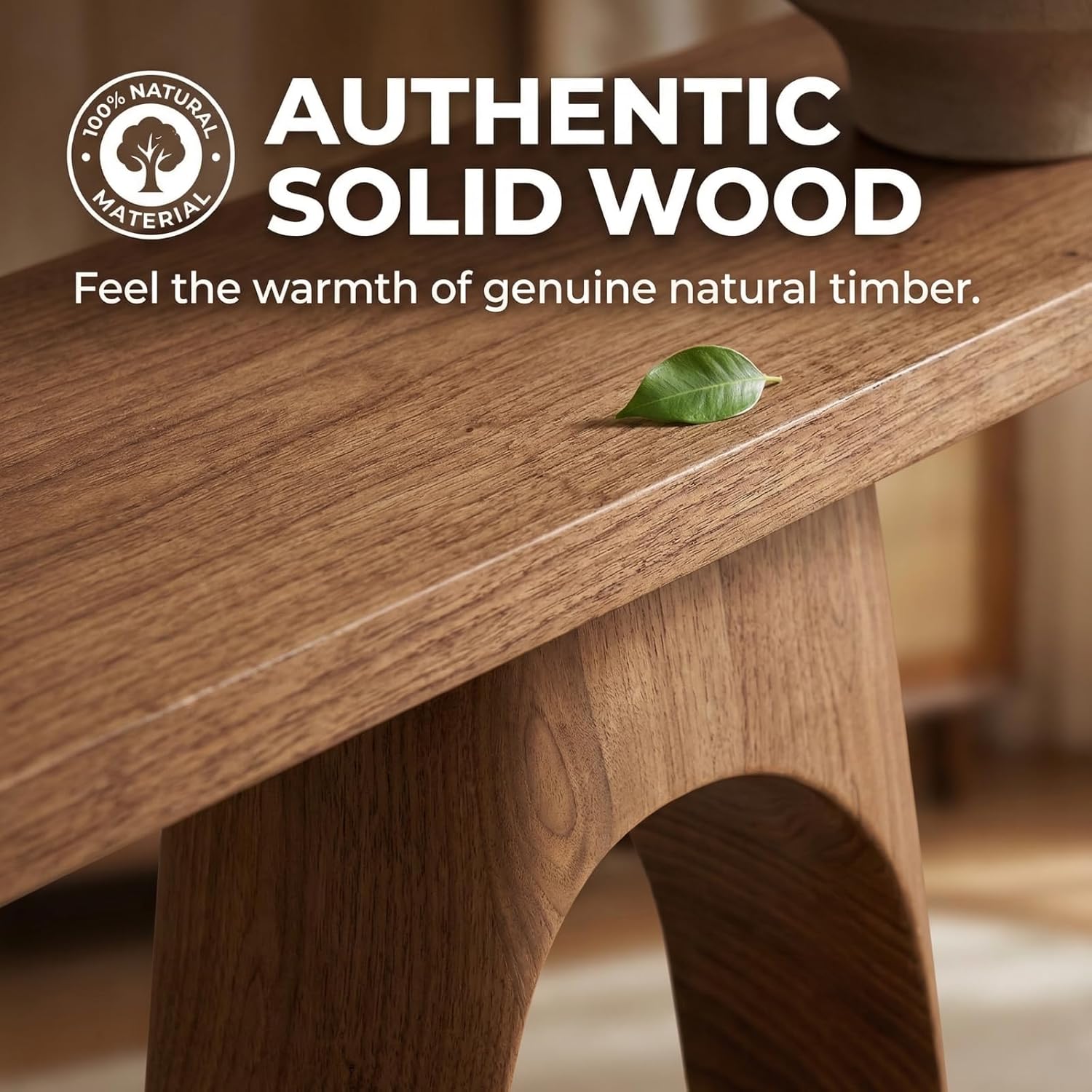 31.5" Compact Console Table with Sculptural Pedestal, 9.8" Narrow Solid Wood Entryway Table for Small Spaces, Modern Minimalist Accent Piece for Hallway, Foyer, Corner & Behind Sofa, Walnut