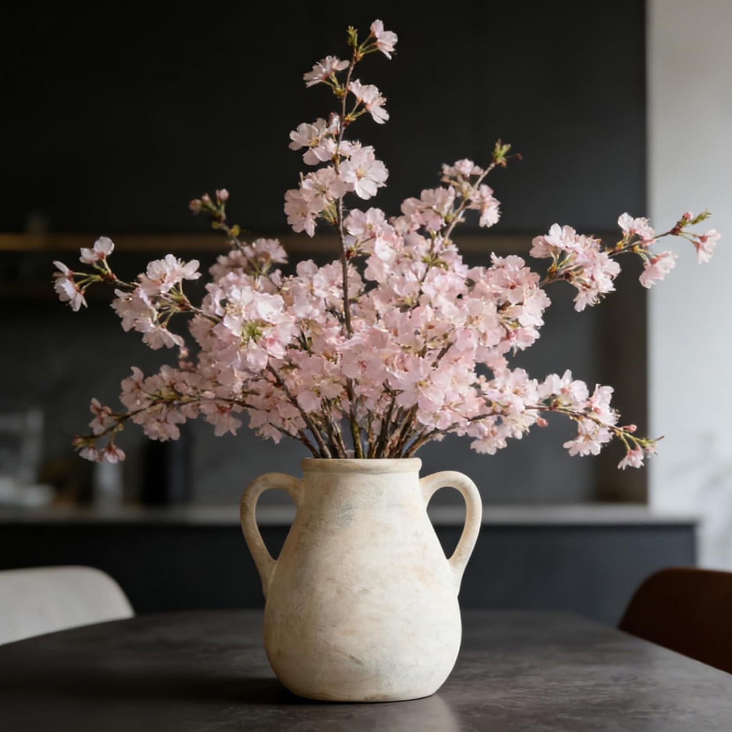 MILÖNGA Ceramic Vase Raw Terracotta Vase for Centerpieces,Modern Farmhouse Rustic Vintage Flower Vase for Pottery Barn Home Decor,Living Room,Kitchen Bedroom (Off-White, 7.5 Inches)