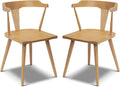 Poly & BARK Mid Century Modern Enzo Dining Chair Solid Oak Wood Set of 2