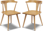 Poly & BARK Mid Century Modern Enzo Dining Chair Solid Oak Wood Set of 2