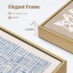 SAFERRYHOME Mid Century Neutral Blue Contrast Boho Wall Art - Modern Framed Canvas Prints Large Abstract Zen Lines Geometric Pattern Decor for Living Room, Home Office, Dining Room - 3 Pieces 24x36 Inch