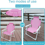 Kids Toddler Outdoor Lounge Chair Set, Toddler Patio Chair with Cushions, Detachable Canopy, Portable & Lightweight for Backyard, Poolside, or Beach(Green)
