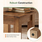 Solid Wood Side Table Set of 2, Farmhouse Square End Tale with Stable 4 Legs for Small Spaces, Living Room, Bedroom