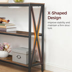MAHANCRIS 47.2" Sofa Table, Industrial Console Table, 3-Tier Narrow Sofa Table with Storage Shelves, Foyer Table for Entryway, Hallway, Kitchen, Living Room and Bedroom, Rustic Brown CTHR800201
