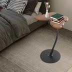 C-Shaped End Table, Butterfly Shaped Sofa Side Table with Metal Frame, Modern Accent Coffee Bedside End Table for Living Room Bedroom Office