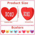 80Pcs Fake Conversation Hearts,Mini Valentines Polymer Clay Conversation Heart Charms Decor Vase Filler for Crafts Pastel Candy Vase Filler Table Decor for Wedding Party Home Decor