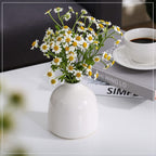 hjn Small White Vase Set of 3 for Modern Home Decor,Ceramic Vases for Centerpieces Flower Vases for Living Room Wedding/Dinner Table/Party -White